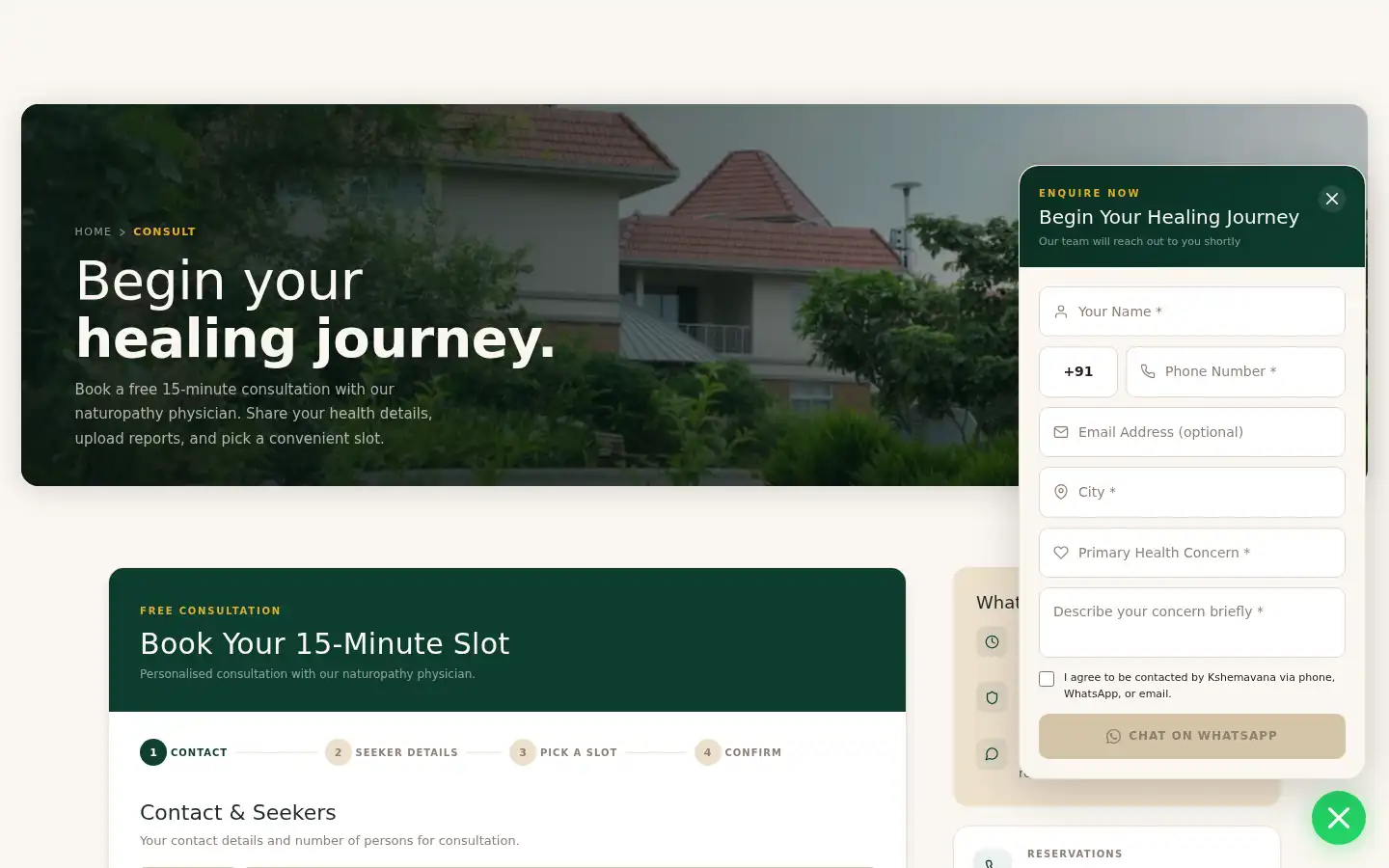 Screenshot of kshemavana.com