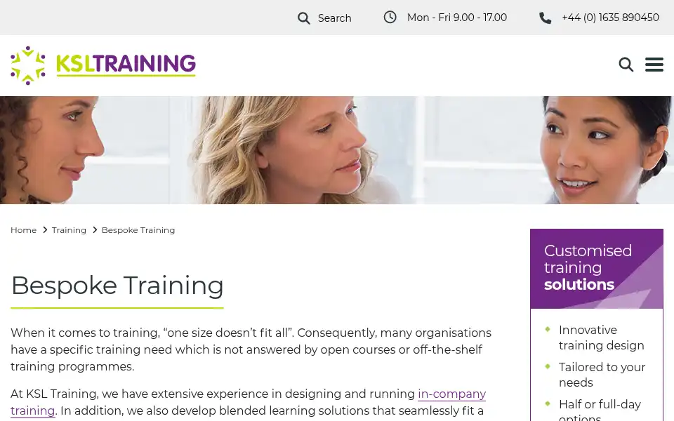 Screenshot of ksl-training.co.uk
