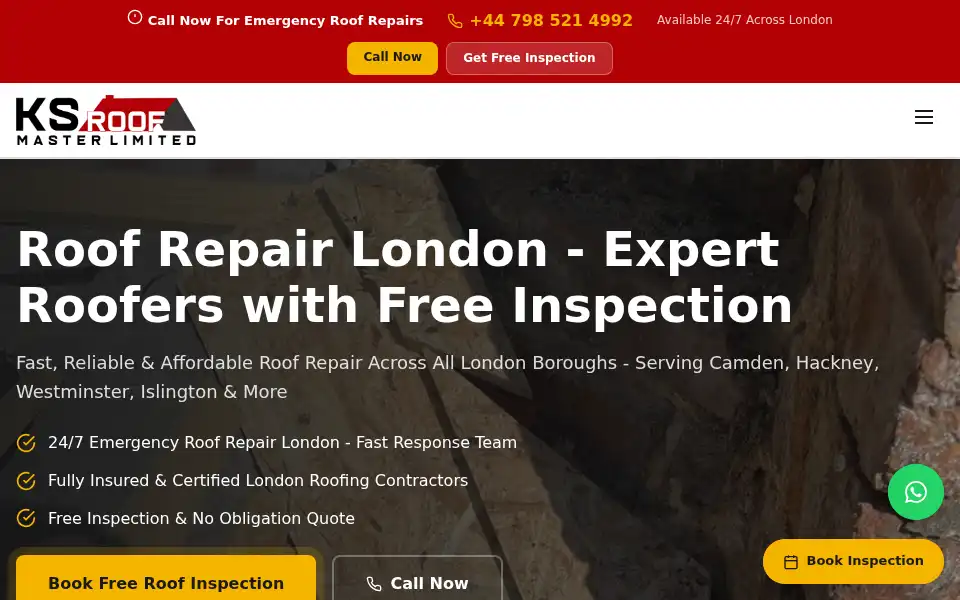 Screenshot of ksroofmaster.com