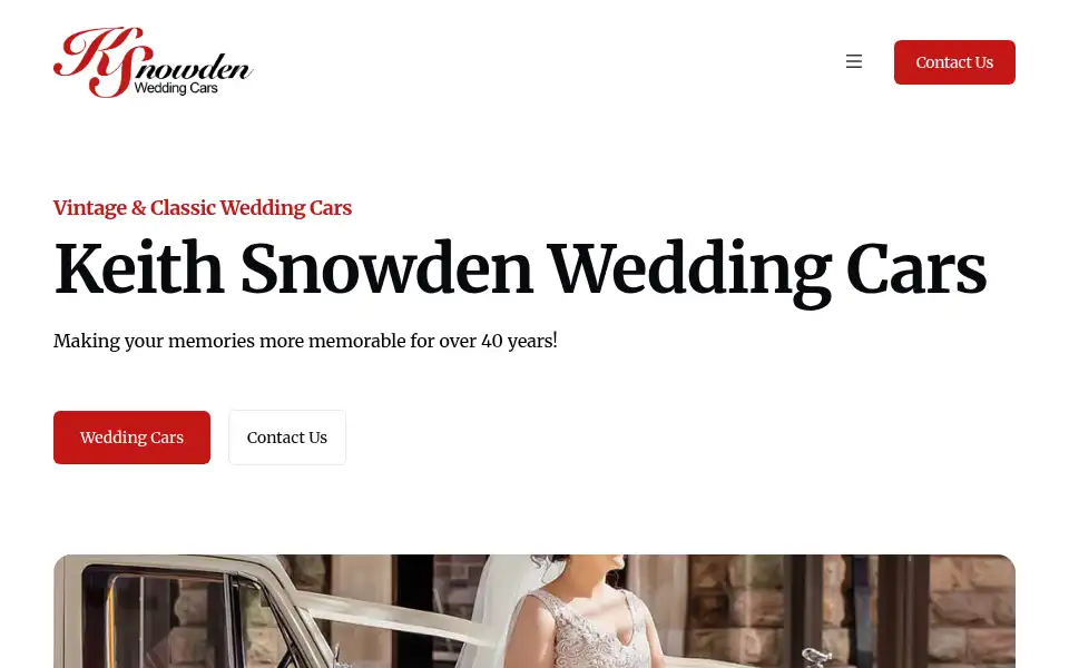 Screenshot of ksweddingcars.co.uk