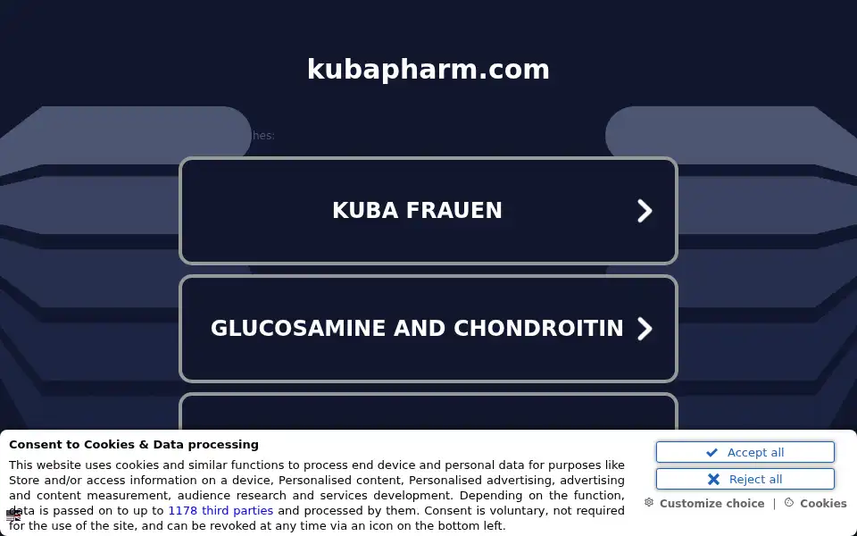 Screenshot of kubapharm.com