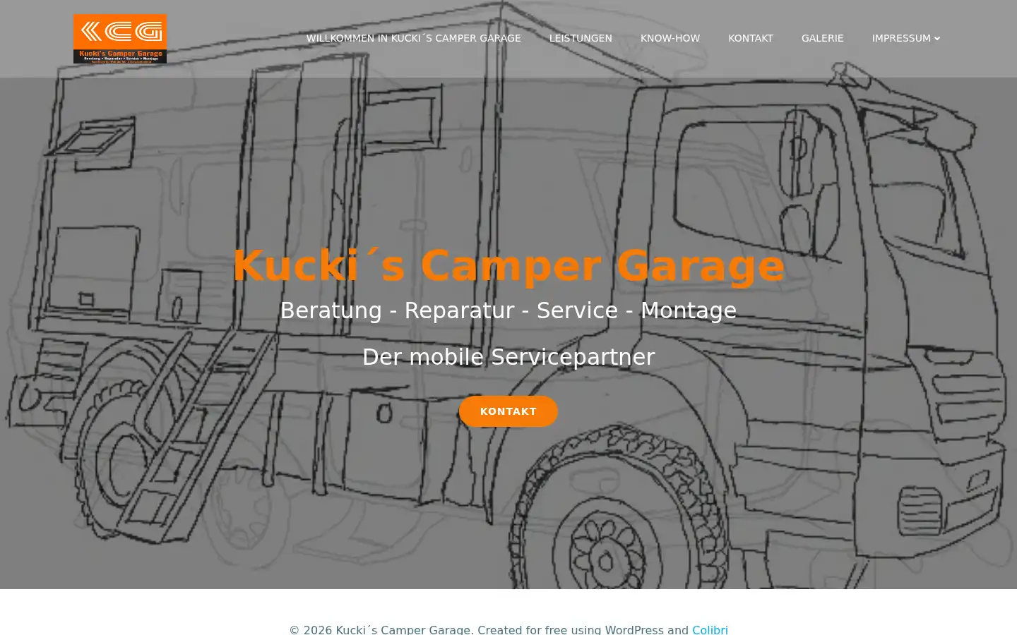 Screenshot of kuckis-camper-garage.com