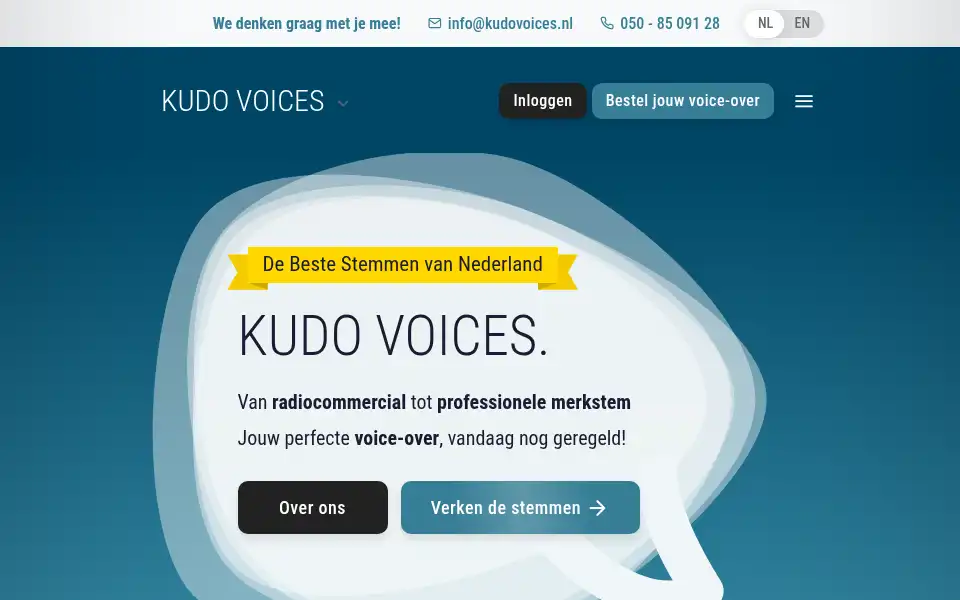 Screenshot of kudovoices.nl