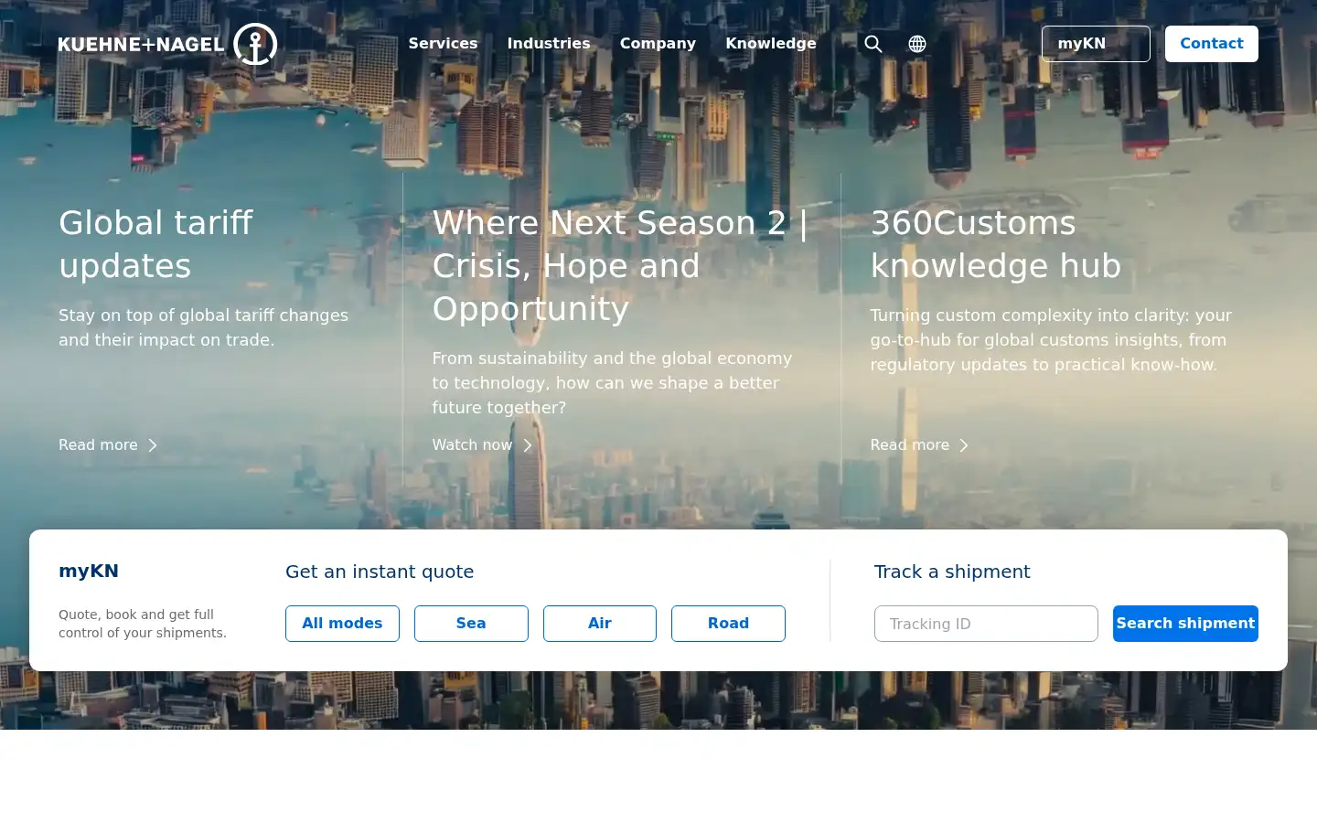 Screenshot of kuehne-nagel.com