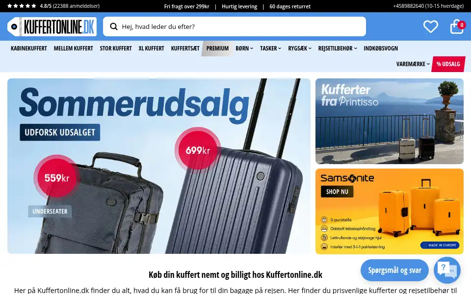 Screenshot of kuffertonline.dk