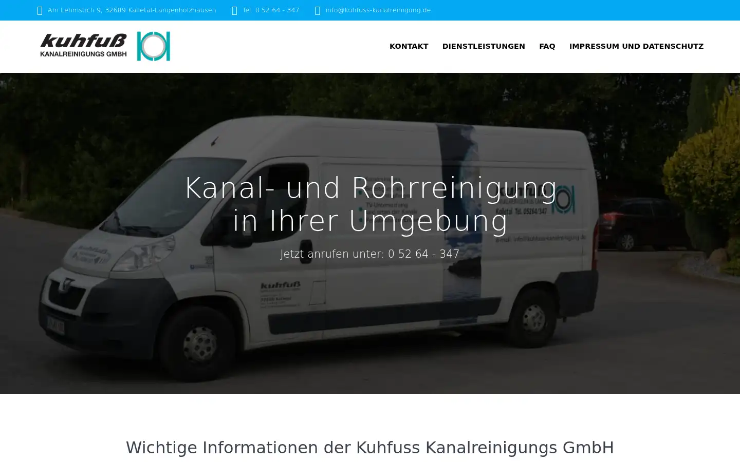 Screenshot of kuhfuss-kanalreinigung.de