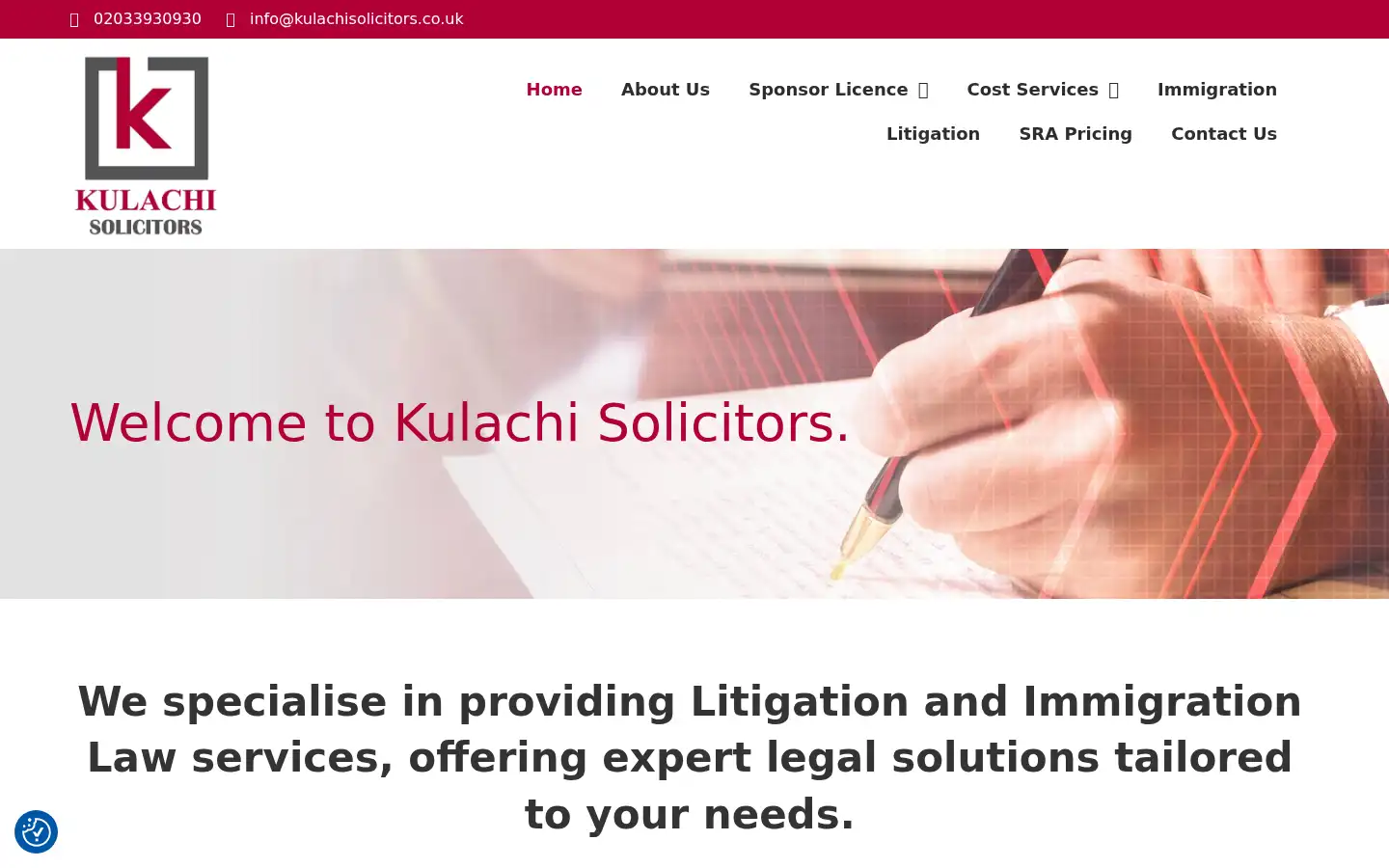 Screenshot of kulachisolicitors.co.uk