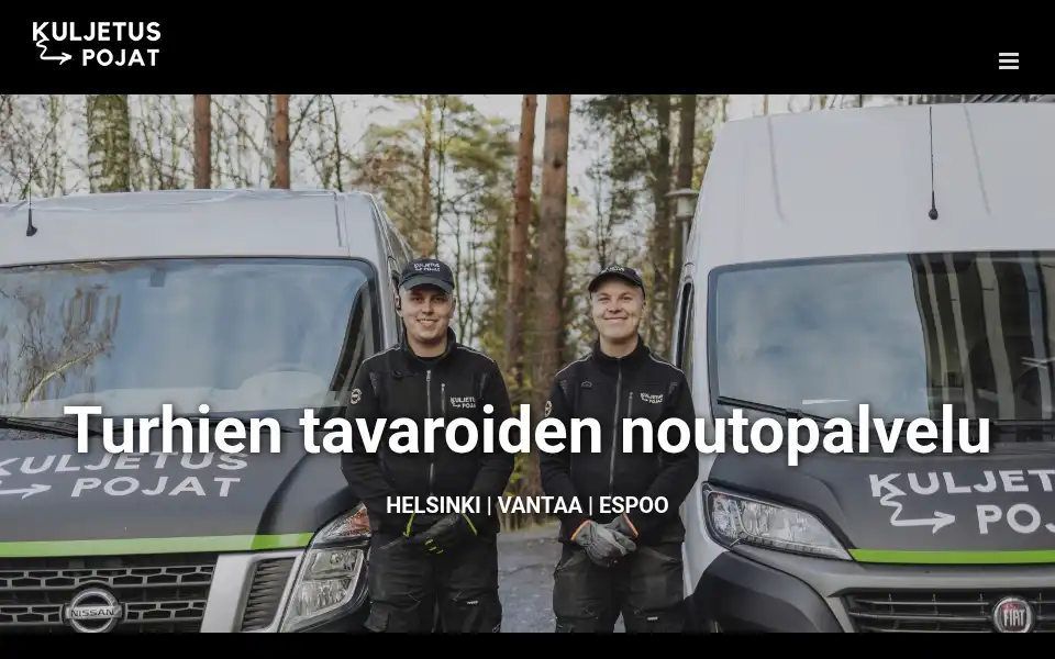 Screenshot of kuljetuspojat.com