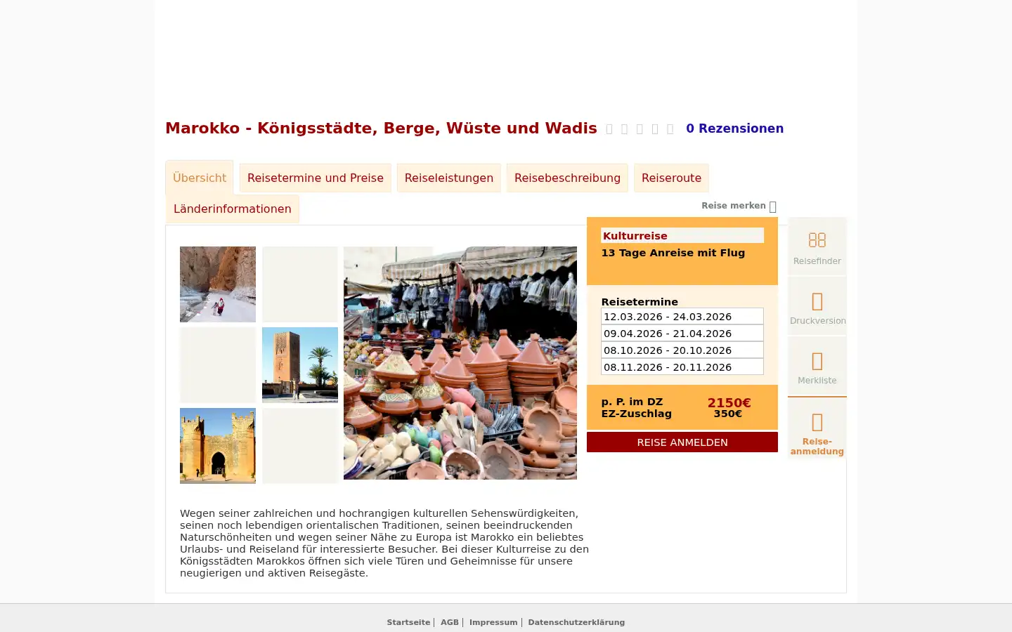 Screenshot of kulturreisen-gordion.de