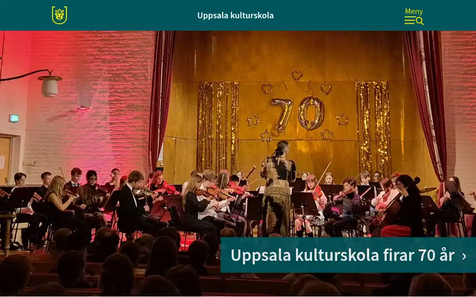 Screenshot of kulturskola.uppsala.se