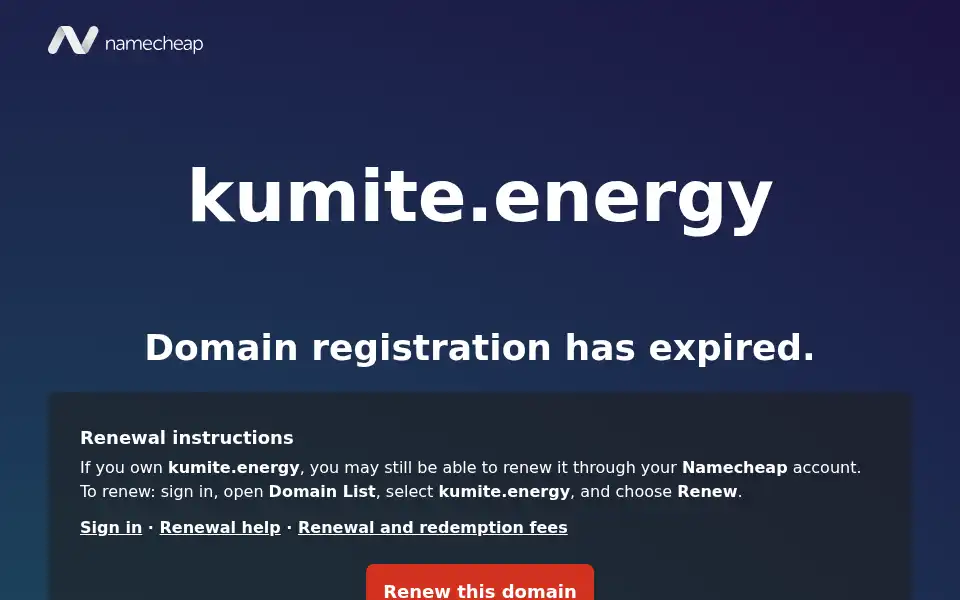 Screenshot of kumite.energy