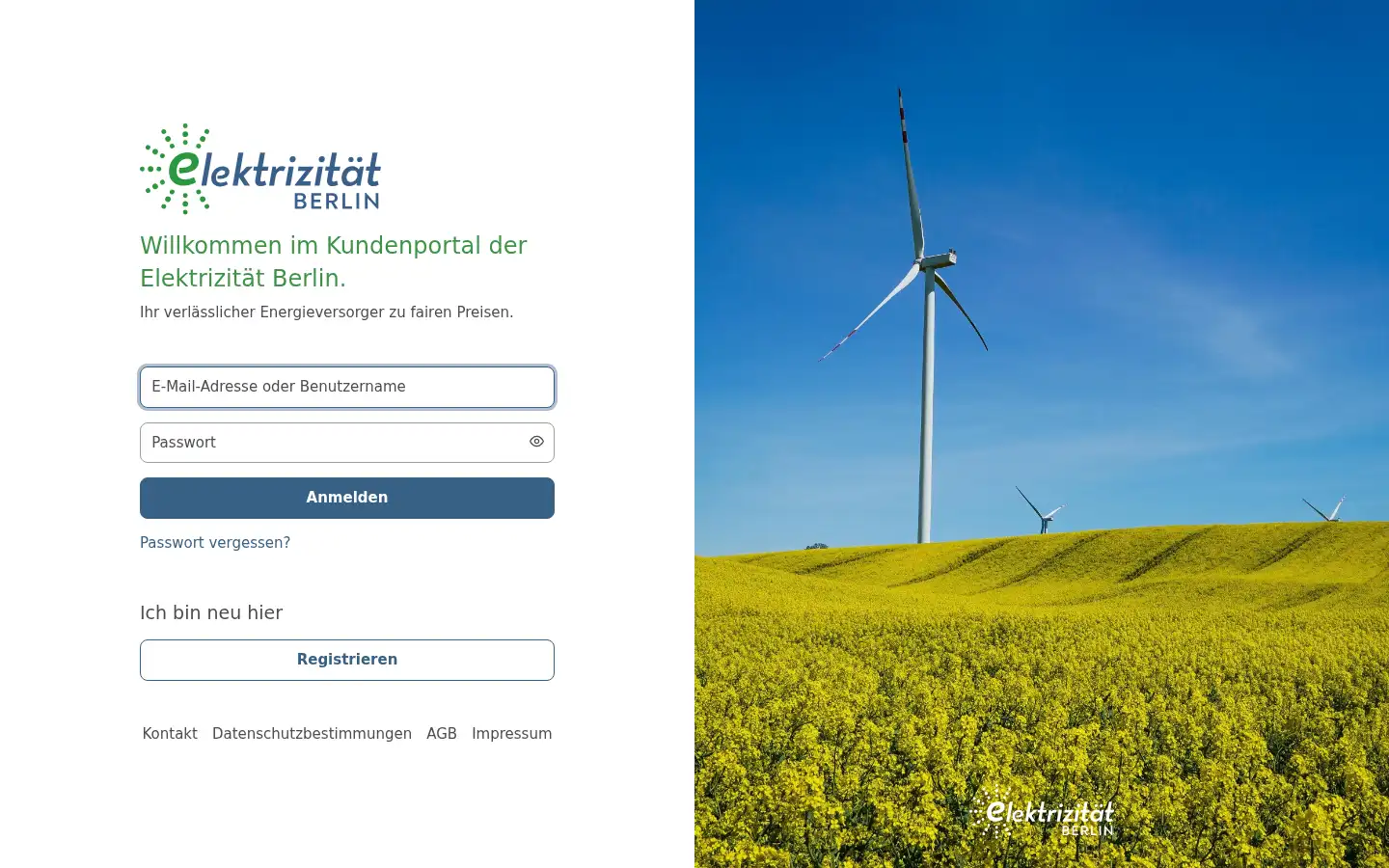Screenshot of kundenportal.elektrizitaet-berlin.de