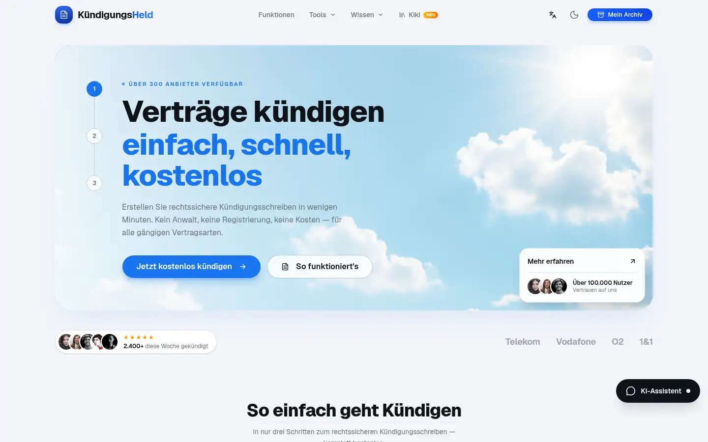 Screenshot of kundigungsheld.de