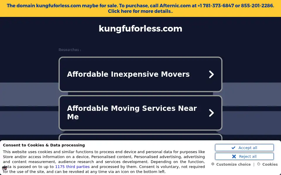 Screenshot of kungfuforless.com
