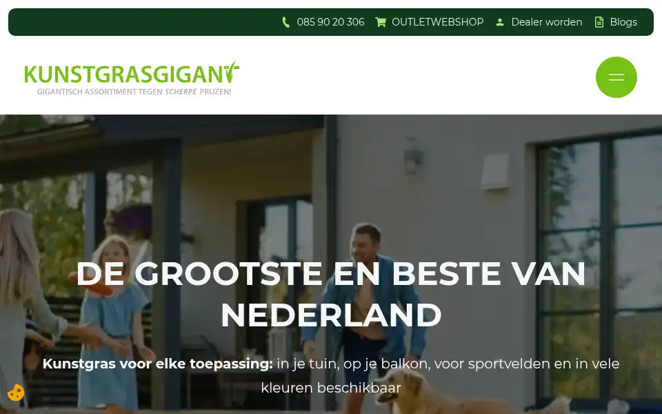 Screenshot of kunstgrasgigant.nl