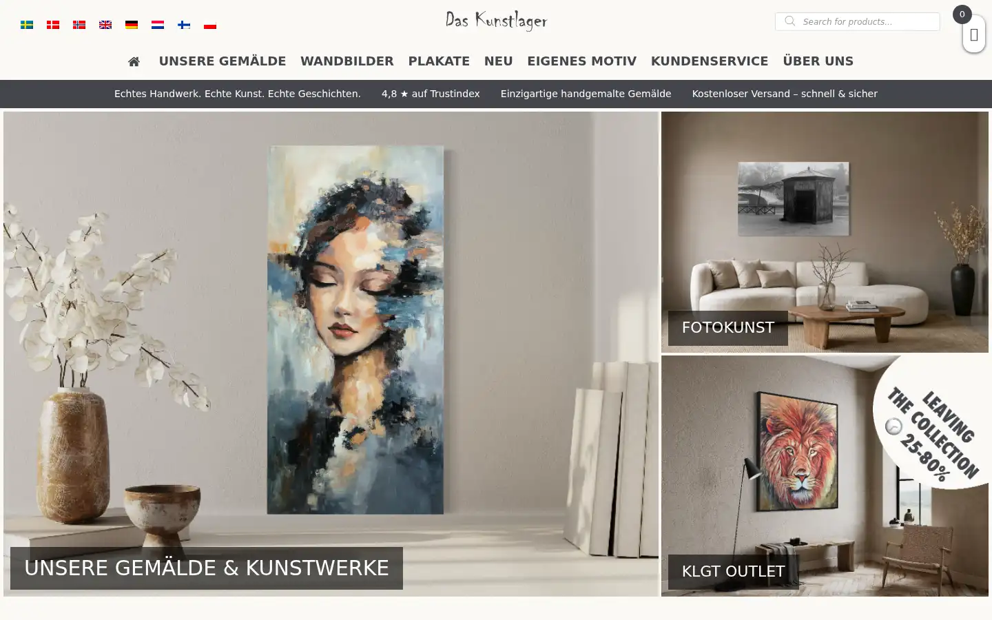 Screenshot of kunstlager.de