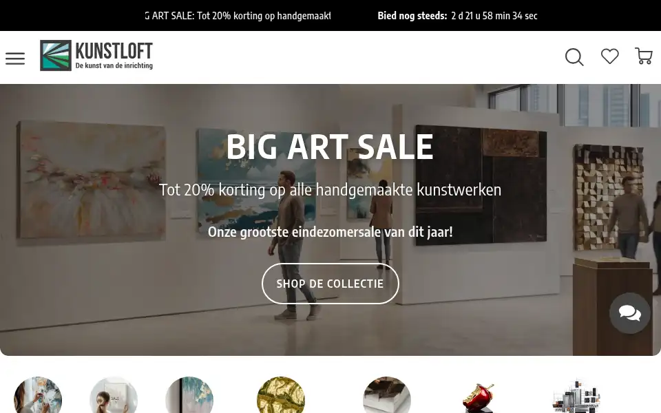 Screenshot of kunstloft.nl