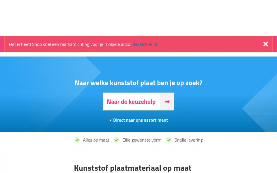 Screenshot of kunstofplatenshop.nl