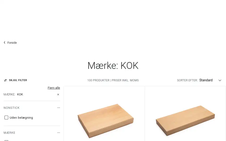 Screenshot of kunstogkokkentoj.dk