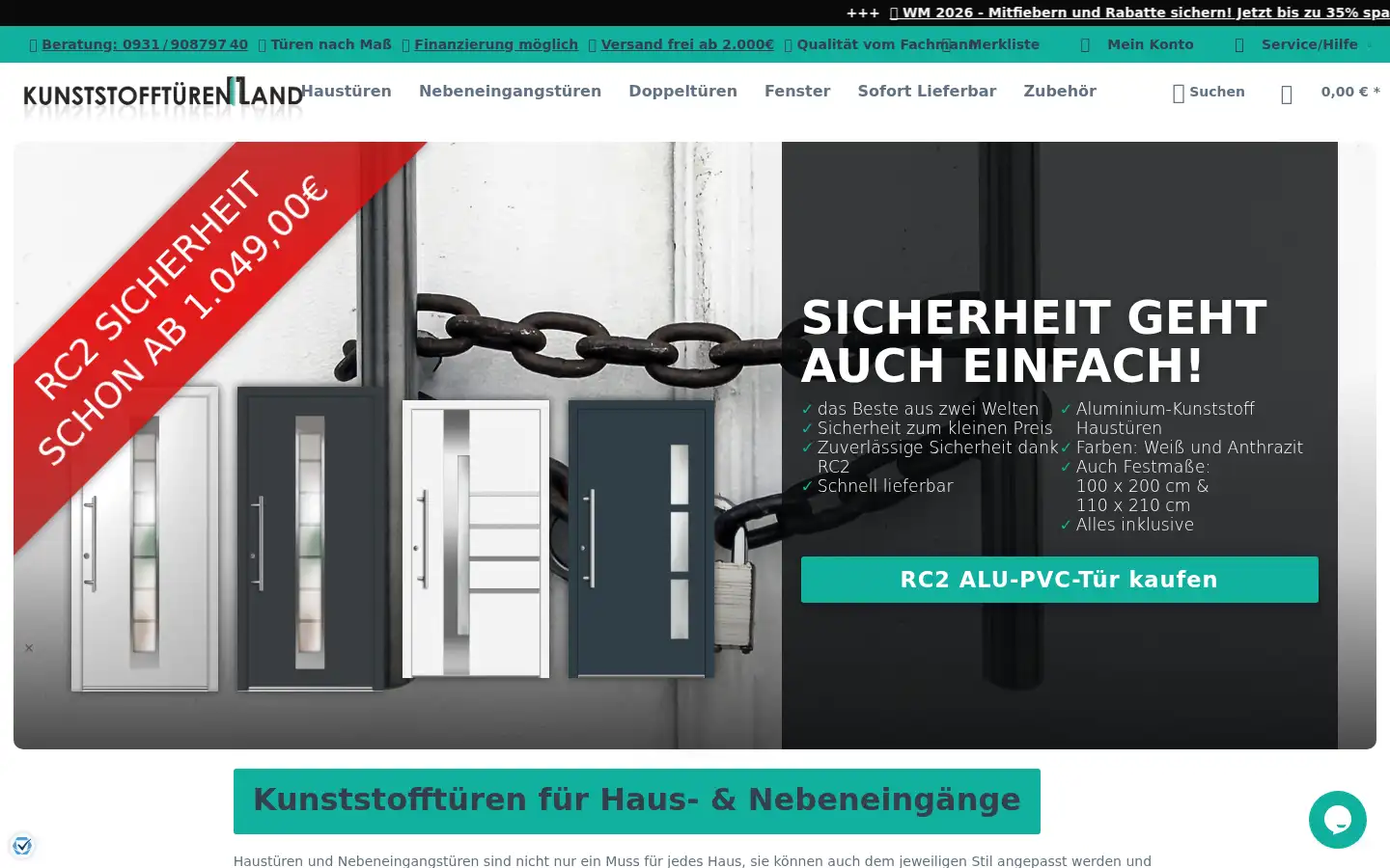 Screenshot of kunststofftuerenland.de