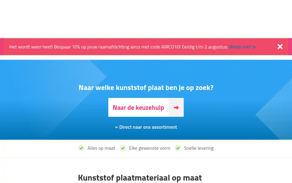 Screenshot of kunststofplatenshop.nl
