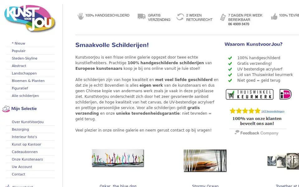 Screenshot of kunstvoorjou.nl