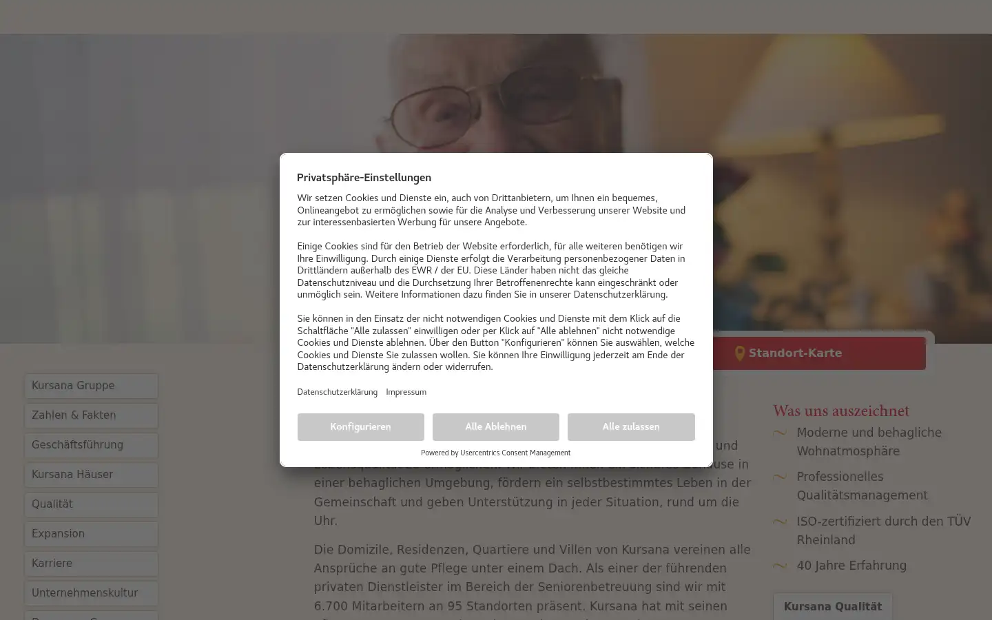 Screenshot of kursana.de