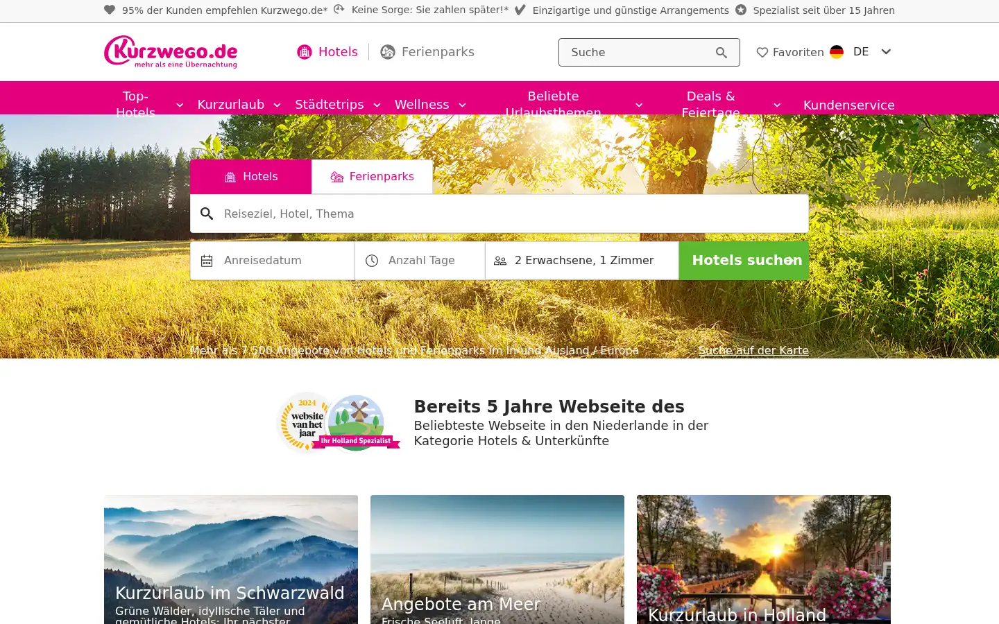 Screenshot of kurzwego.de