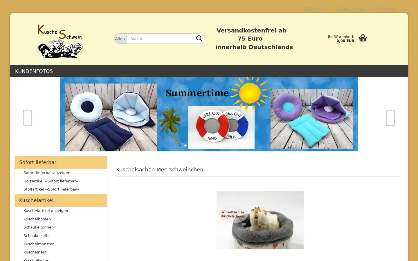 Screenshot of kuschelschwein.de