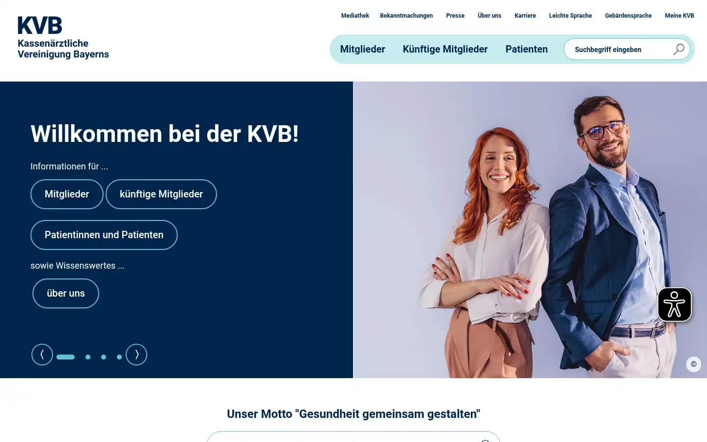 Screenshot of kvb.de