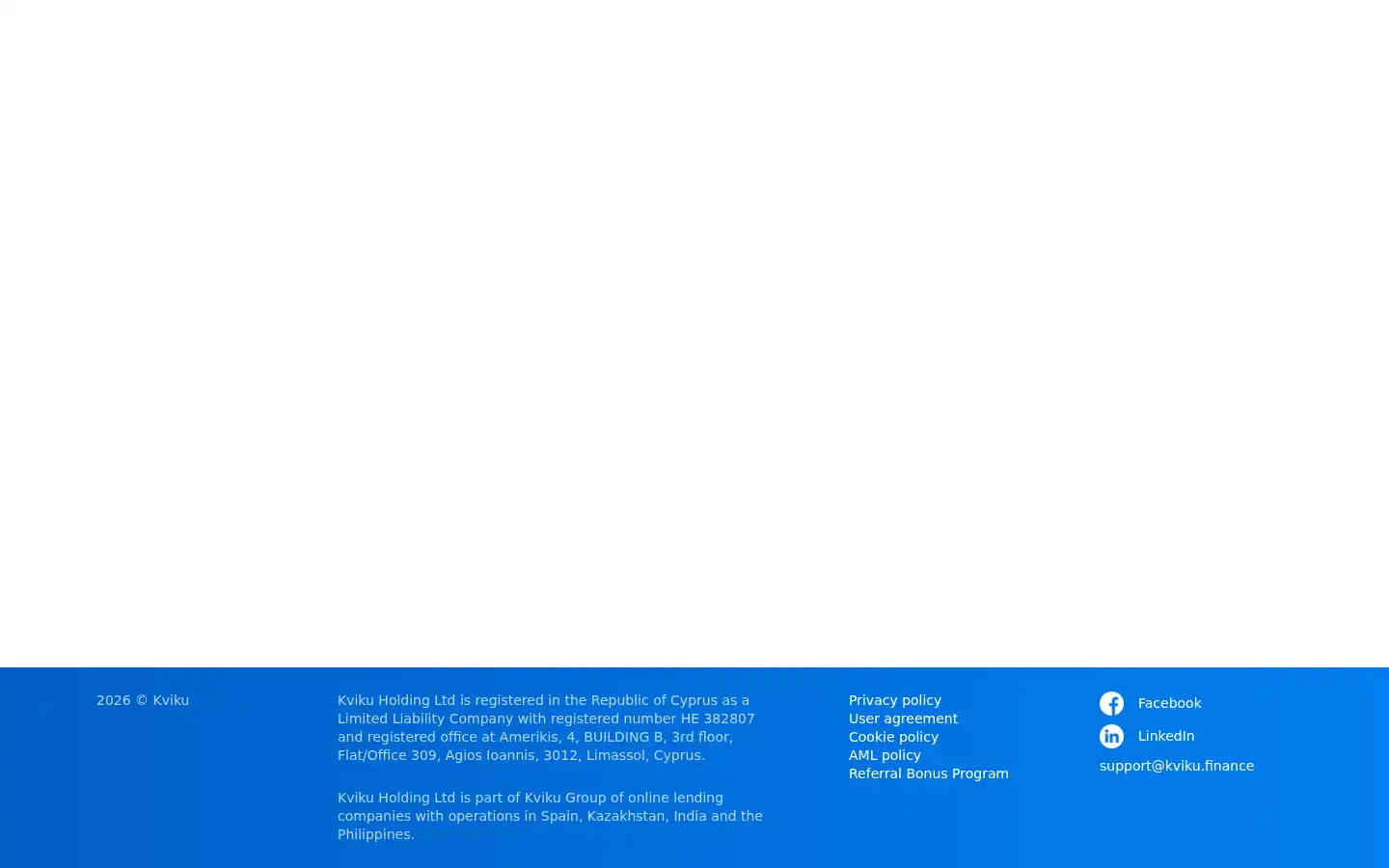 Screenshot of kviku.finance