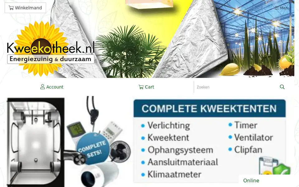 Screenshot of kweekotheek.nl