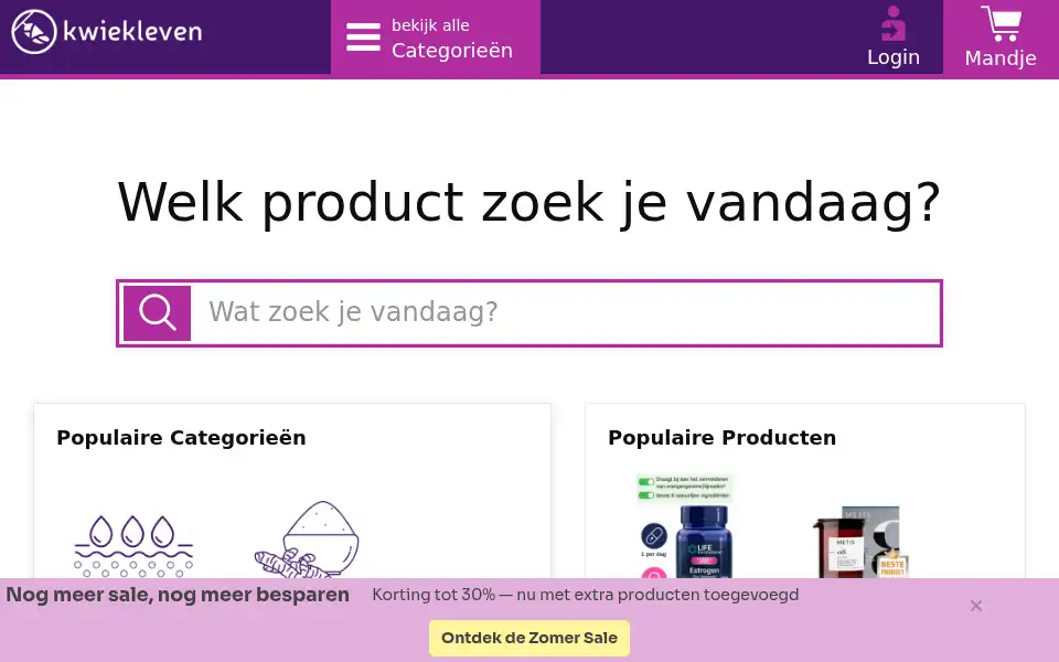Screenshot of kwiekleven.nl