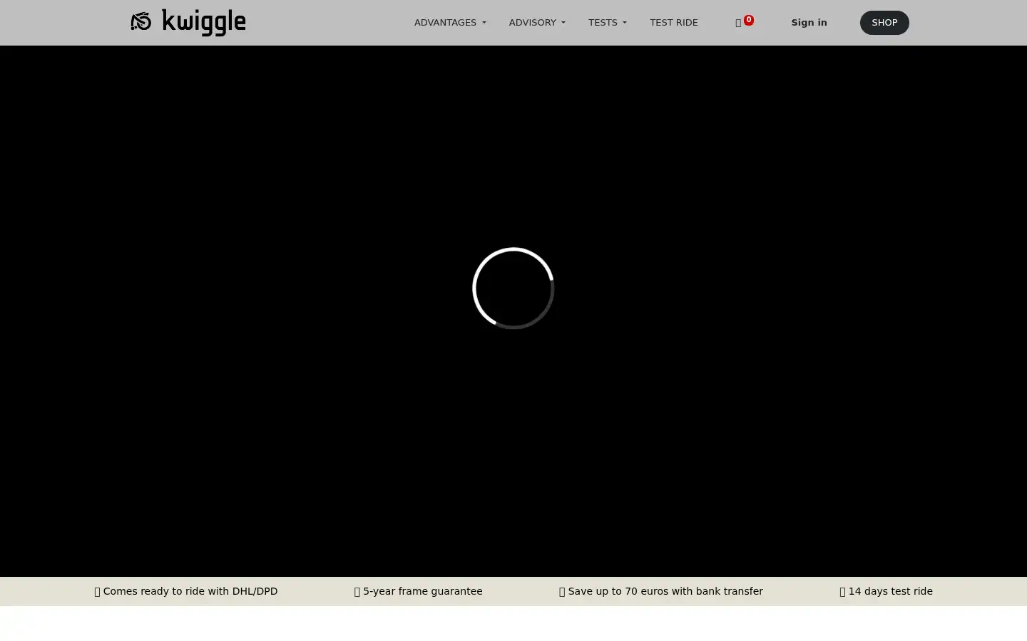Screenshot of kwigglebike.com