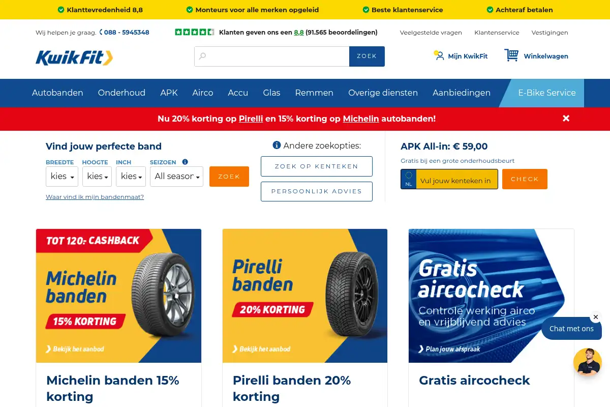 Screenshot of kwikfit.nl