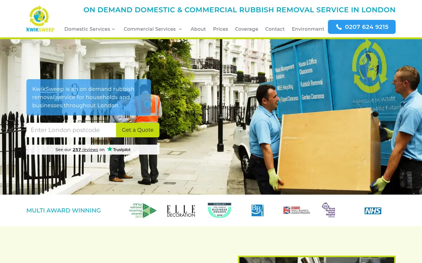 Screenshot of kwiksweep.co.uk
