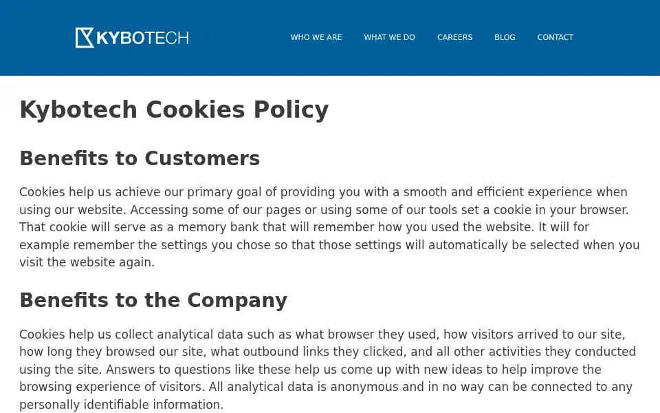 Screenshot of kybotech.co.uk