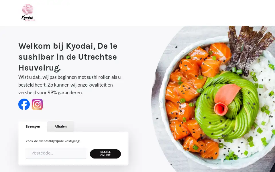 Screenshot of kyodaisushi.nl