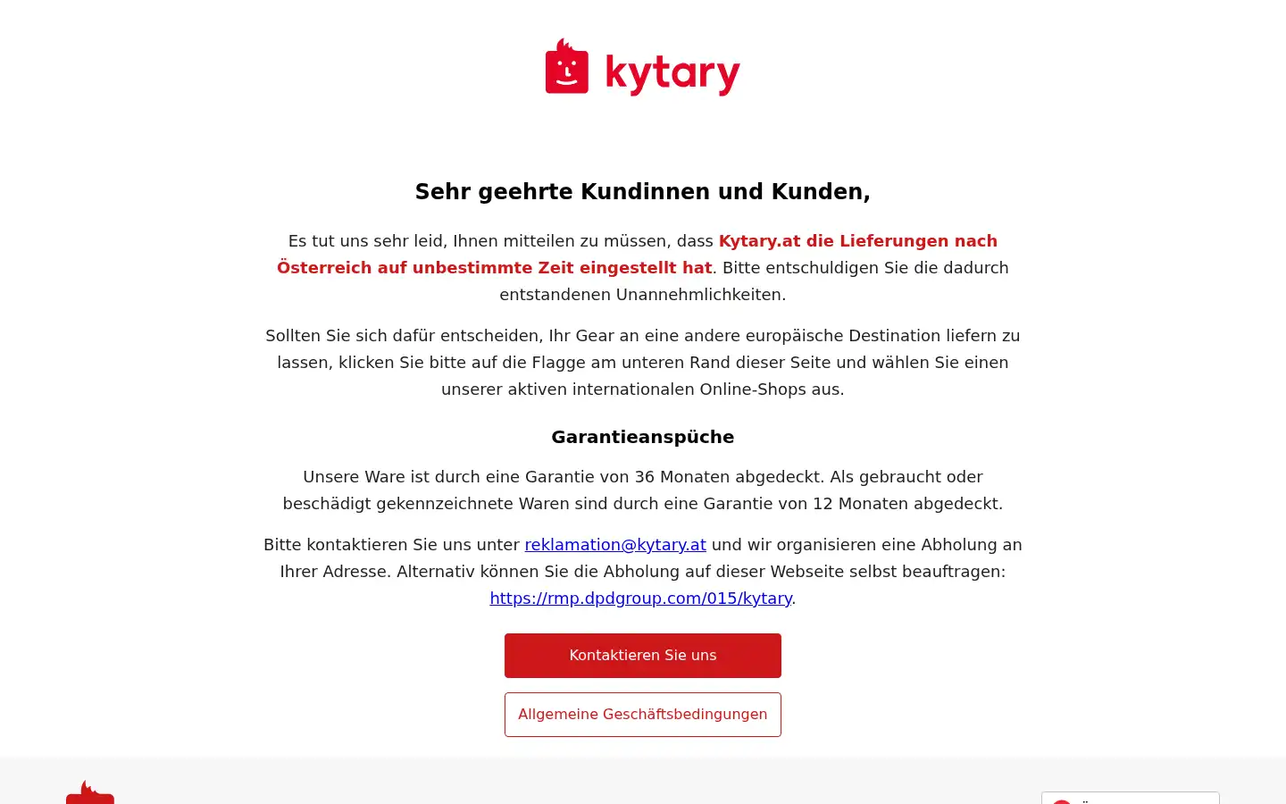 Screenshot of kytary.at