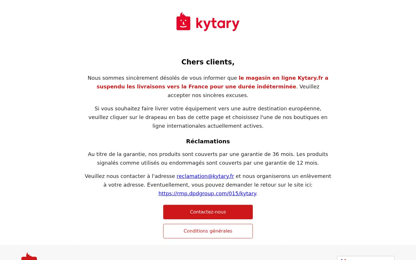 Screenshot of kytary.fr