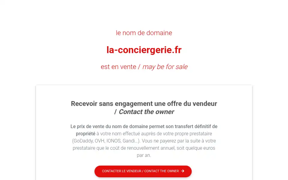 Screenshot of la-conciergerie.fr