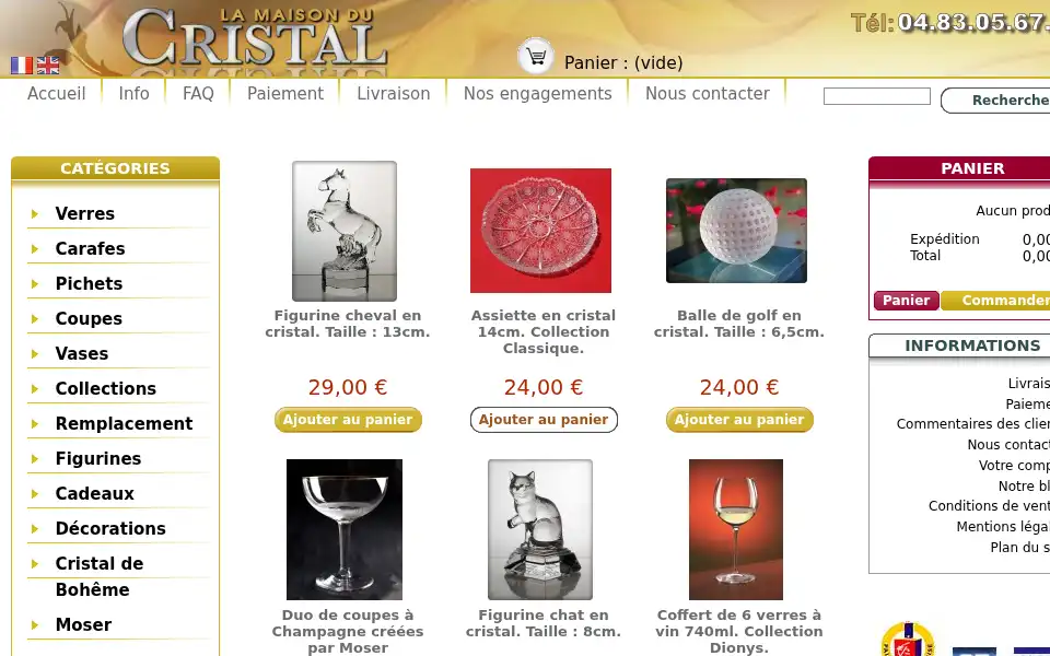 Screenshot of la-maison-du-cristal.fr