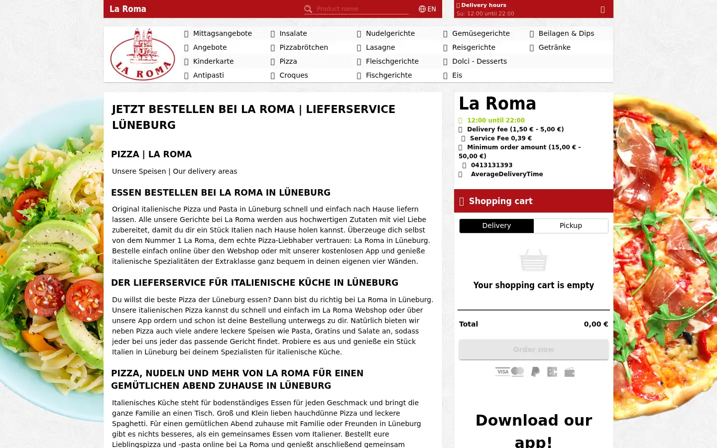 Screenshot of la-roma.de