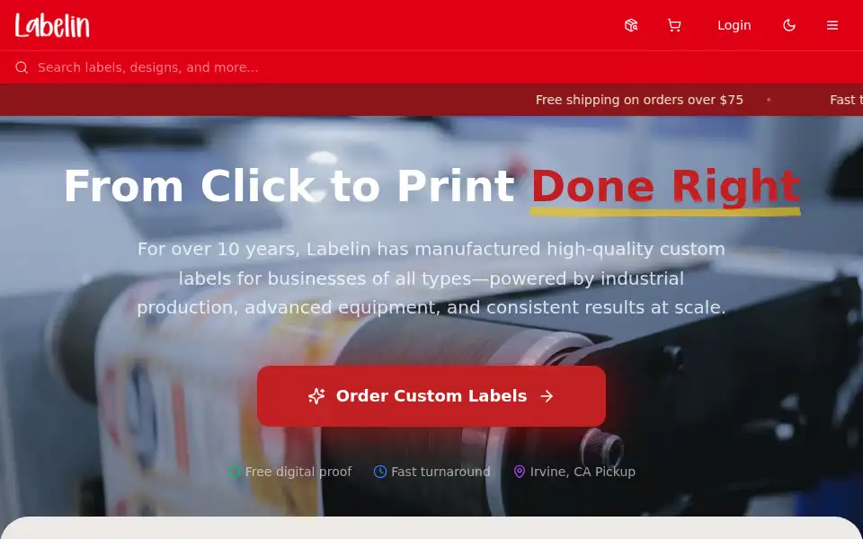 Screenshot of labelin.us