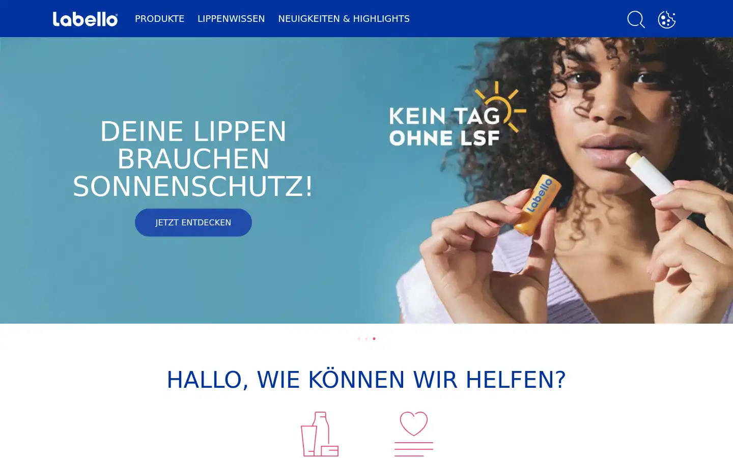 Screenshot of labello.de
