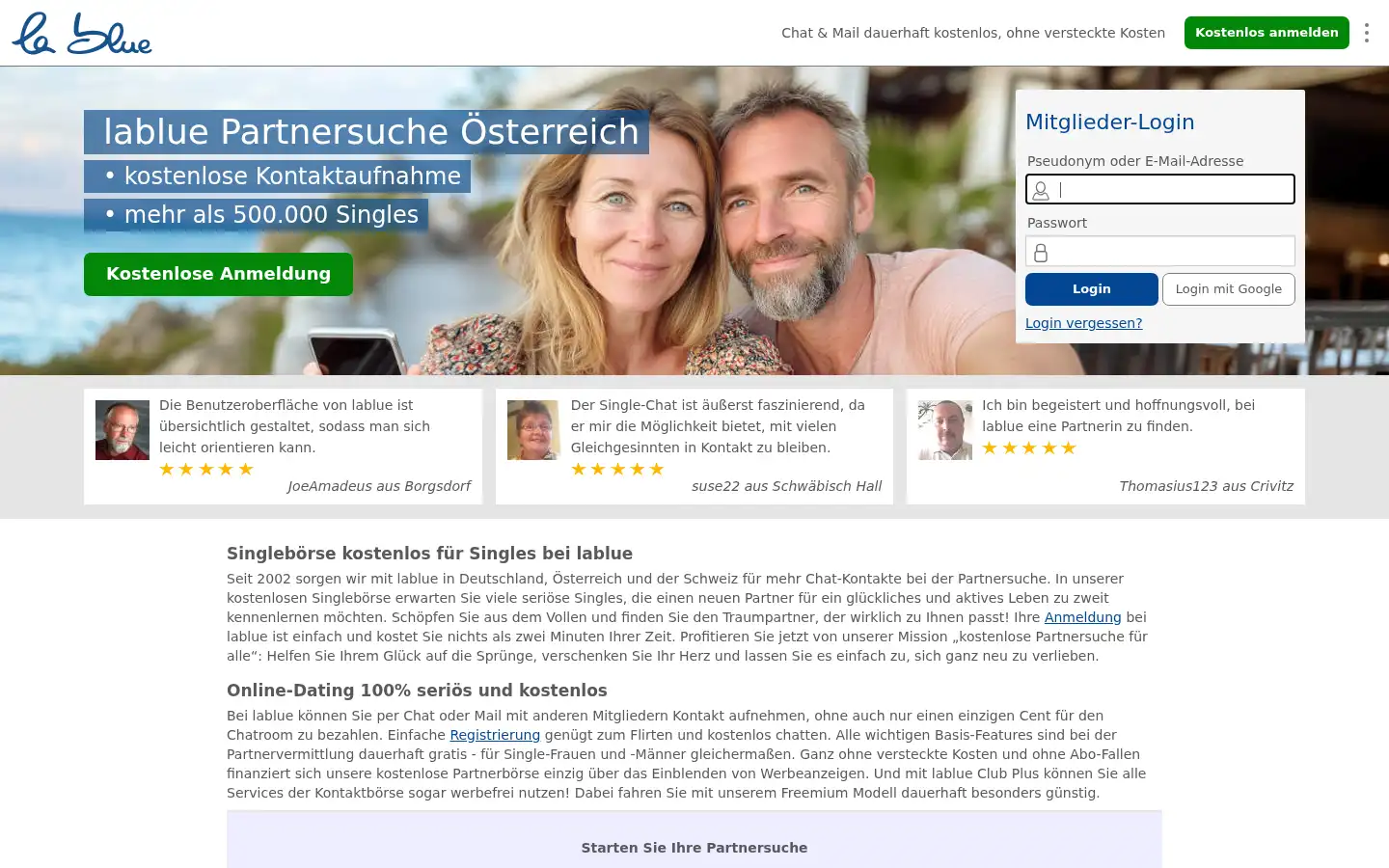 Screenshot of lablue.at