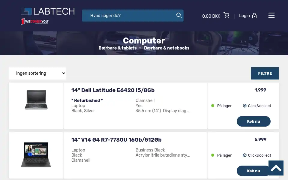 Screenshot of labtech.dk