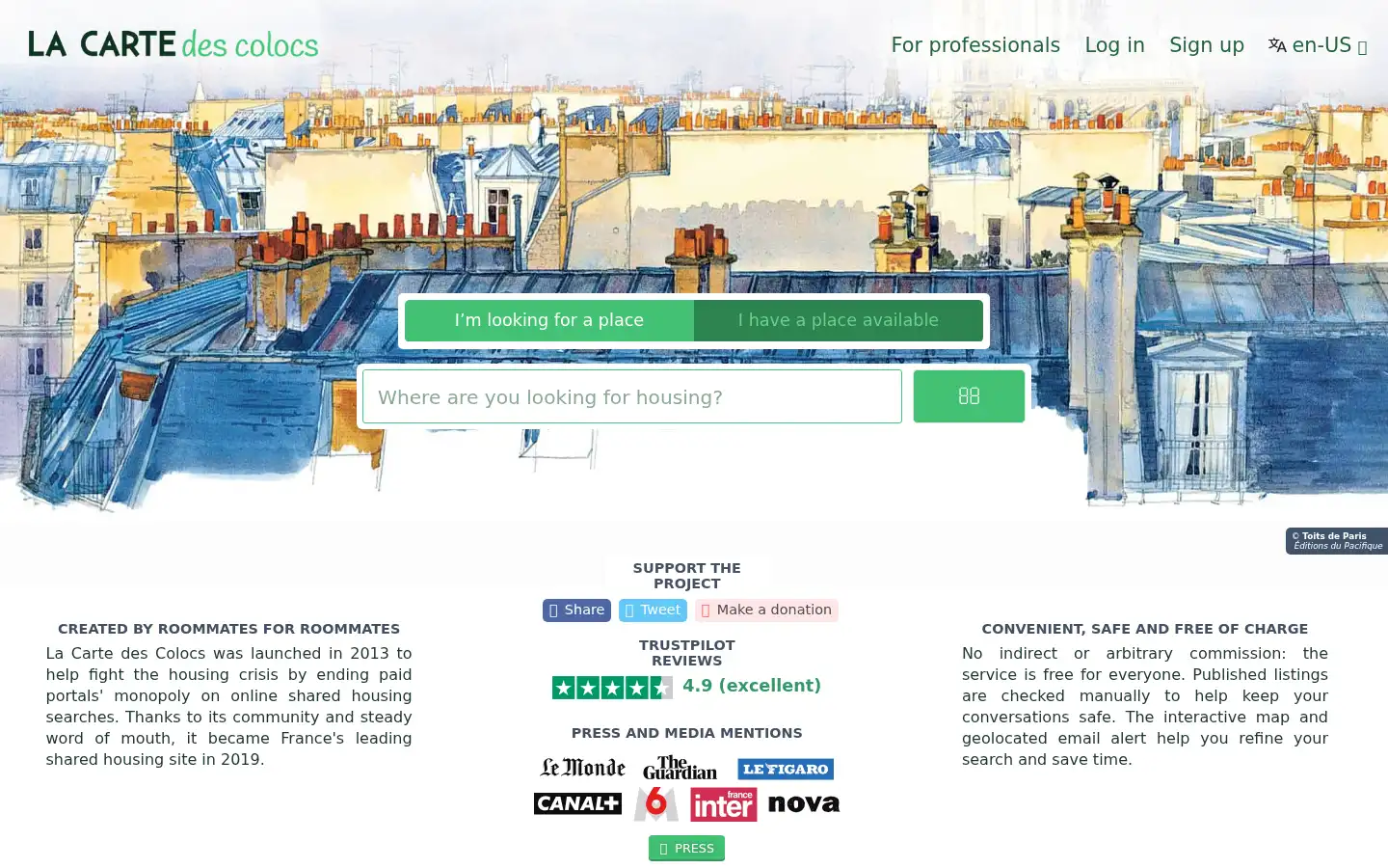 Screenshot of lacartedescolocs.fr