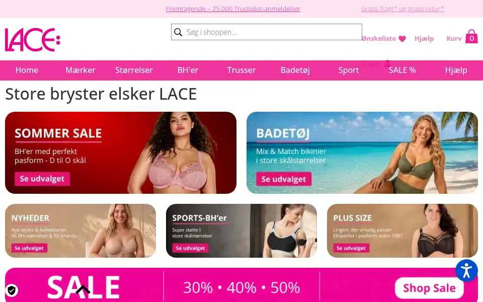 Screenshot of lace.dk