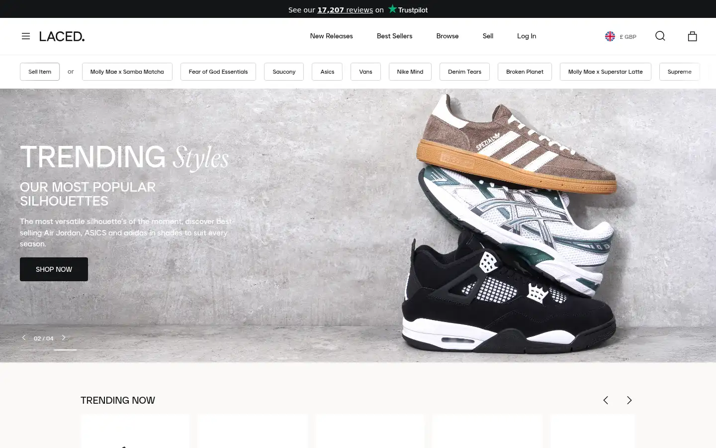Screenshot of laced.com